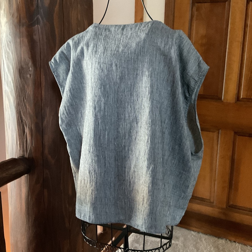 Massimo dutti grey linen blend top M/L - Picture 5 of 8